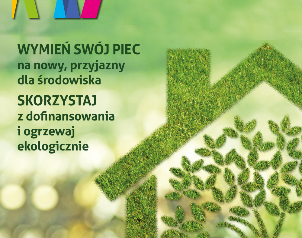 Plakat programu z napisem Wymień swój piec.