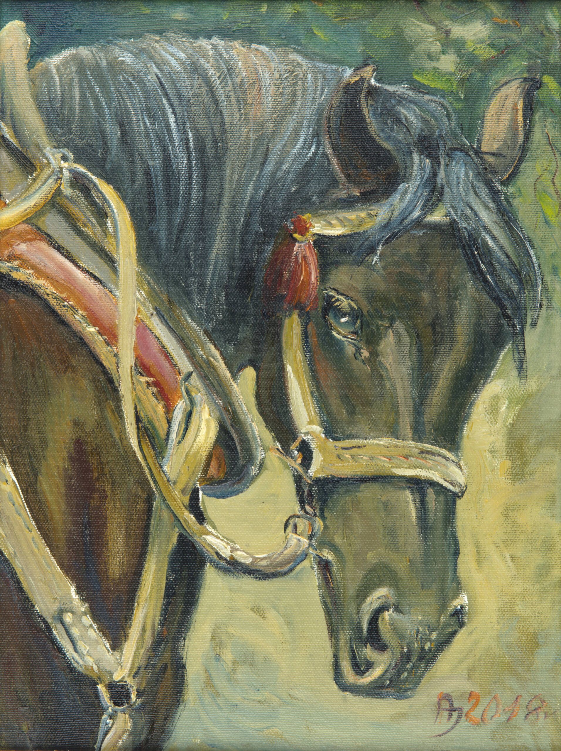 Na zdjęciu obraz artysty (Adama Janca) na którym namalowany jest koń.