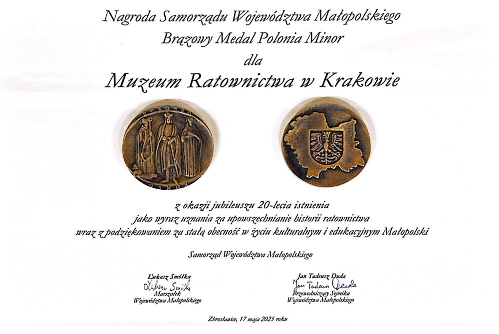 Brązowy medal Polonia Minor dla Muzeum Ratownictwa w Krakowie