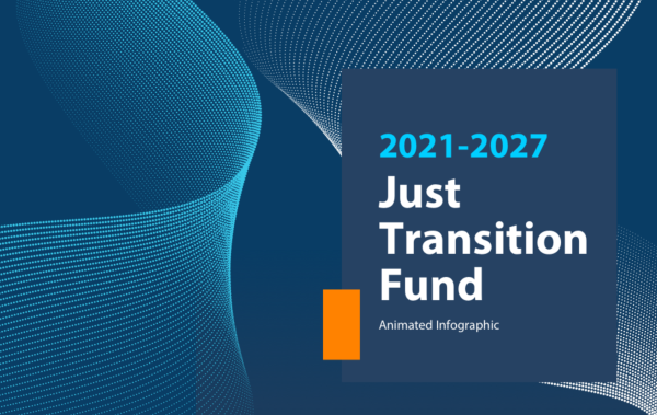 Grafika programu Fundusz Sprawiedliwej Transformacji w języku angelskim: Just Transition Fund