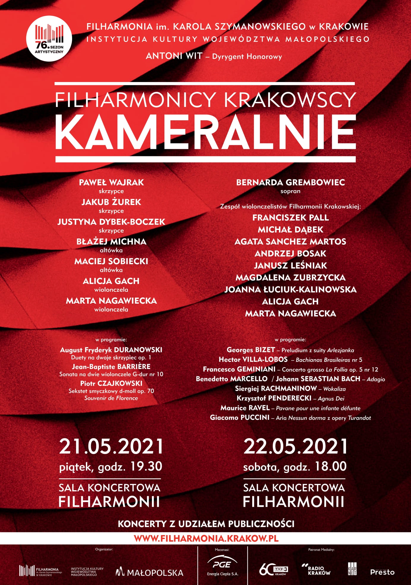 Grafika promująca koncert w Filharmonii.