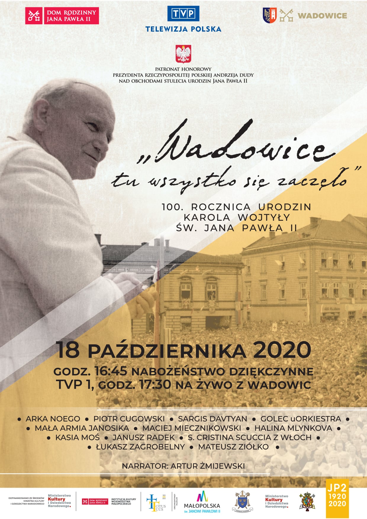 Koncert Wadowice - tu wszystko się zaczęło. Plakat