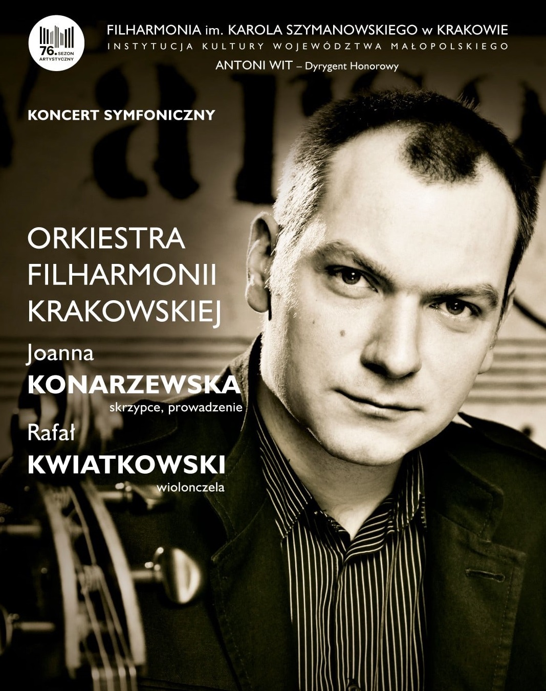 Grafika promująca wydarzenie w Filharmonii Krakowskiej.