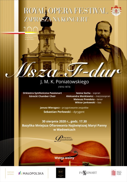 Msza F-dur w ramach Royal Opera Festival. Plakat