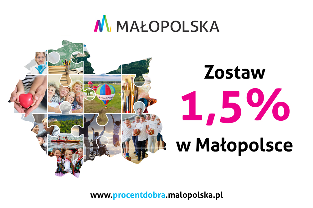 Plakat zachęcający do oddanie 1,5%