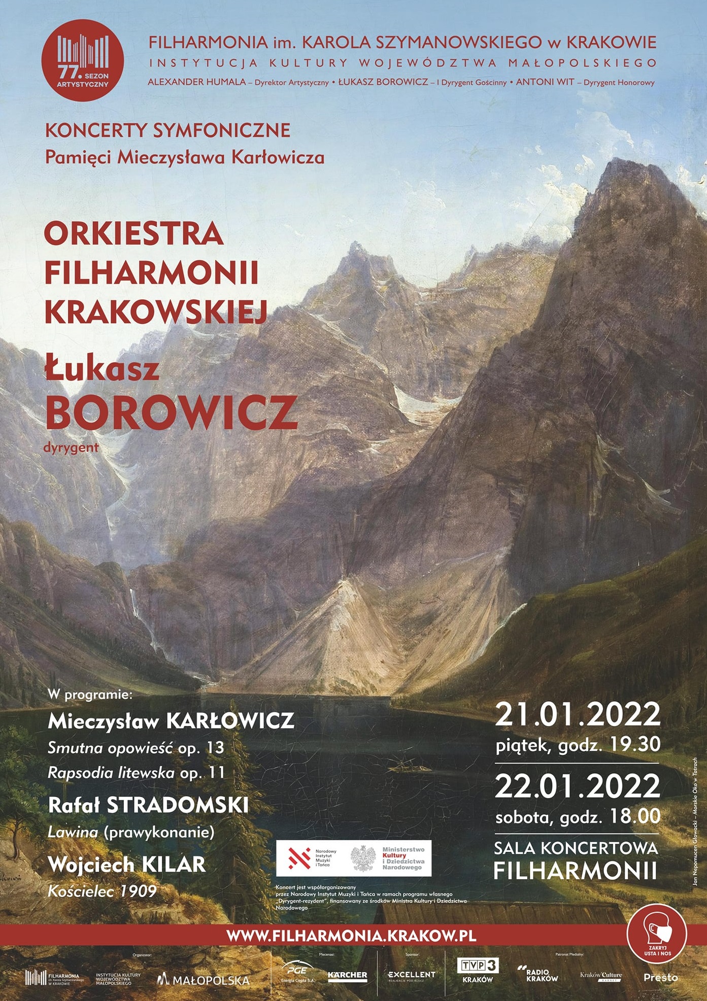 Plakat koncertu w Filharmonii Krakowskiej