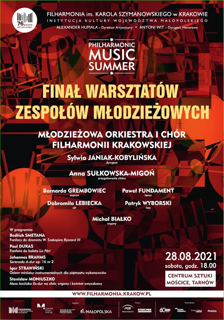 Plakat koncertu w ramach Philharmonic Music Summer