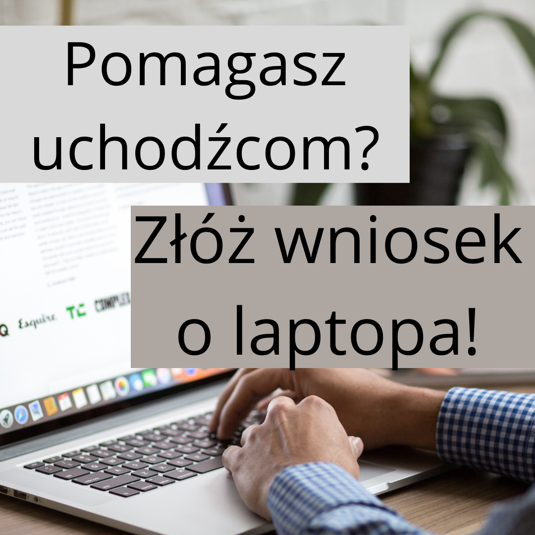 Zdjęcie laptopa z dopiskiem 