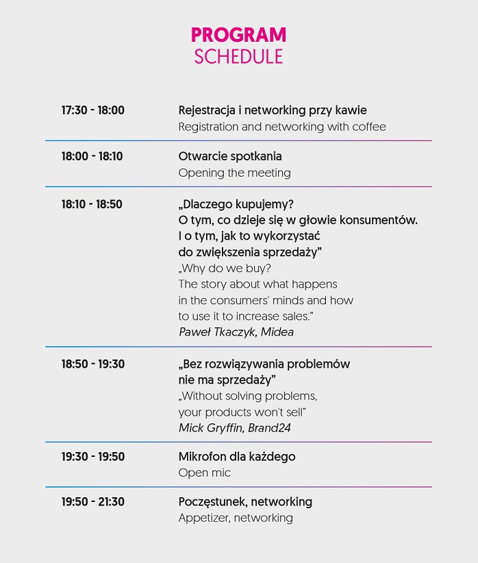 Plakat zawierający Program spotkania