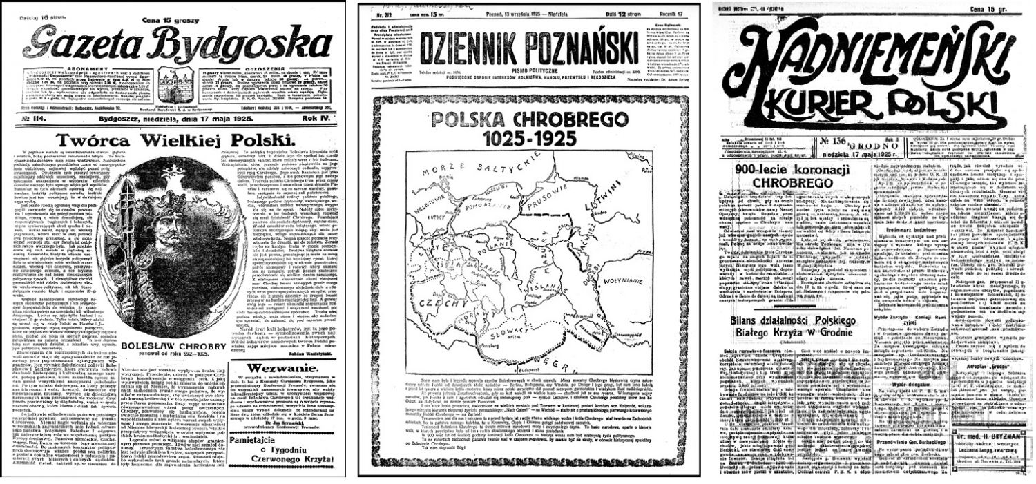 Okładki wybranych gazet z 1925 r.