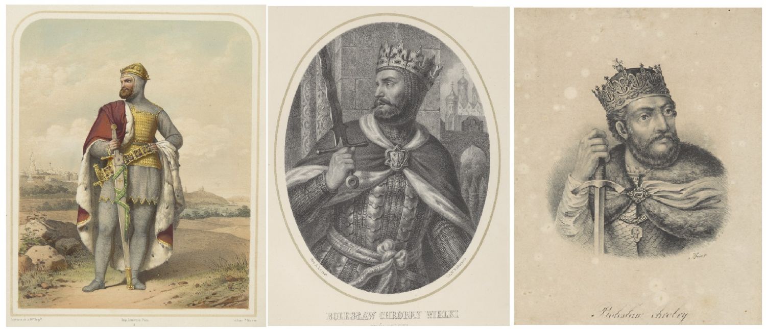 Od lewej: grafiki autorstwa Antoine'a Maurina z drugiej połowy XIX w., Aleksandra Lessera (Warszawa 1859) i Karola Auera z ok. 1850 r.