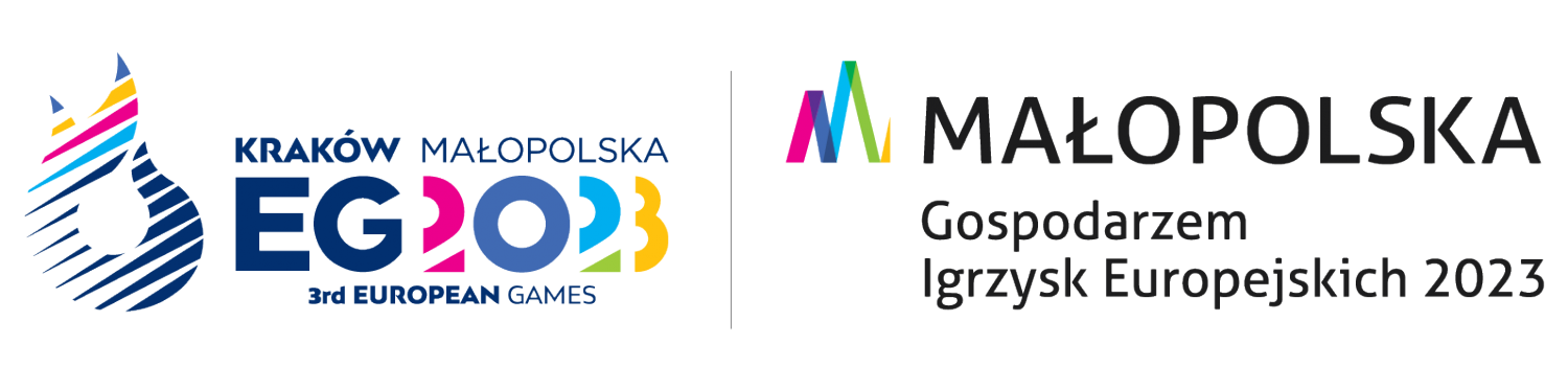 logo kompozytowe III Igrzyska Europejskie i Małopolska Gospodarzem Igrzysk Europejskich