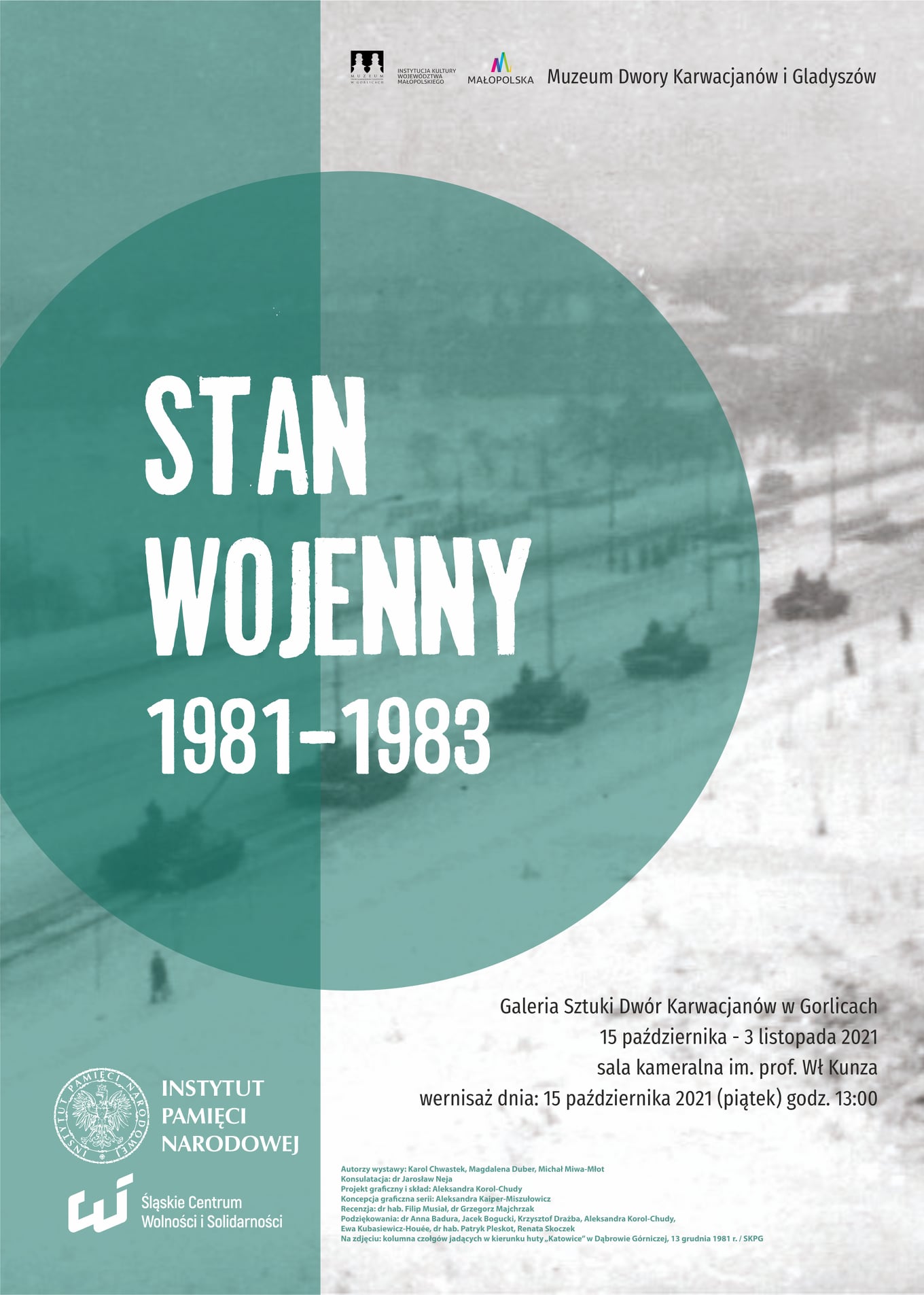 Grafika promująca wystawę pt. Stan wojenny.