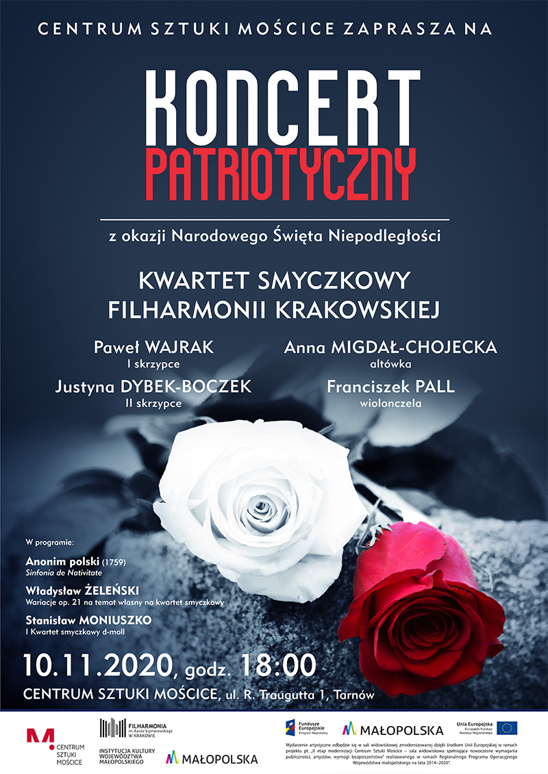 Koncert Patriotyczny w Centrum Sztuki Mościce. Plakat