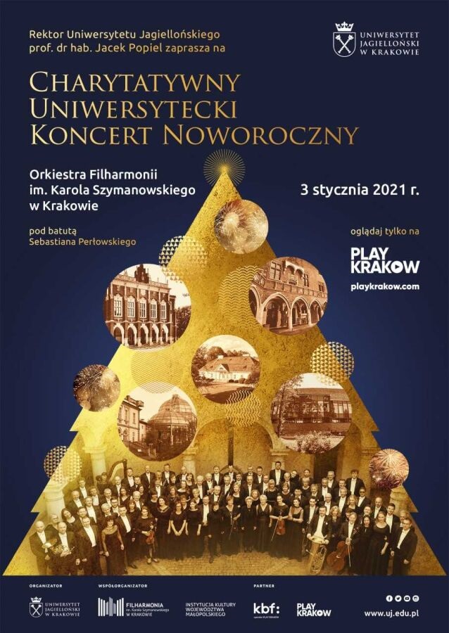 Charytatywny Koncert Noworoczny. Plakat promujący wydarzenie.