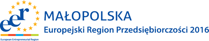 Napis Małopolska europejski region przedsiębiorczości