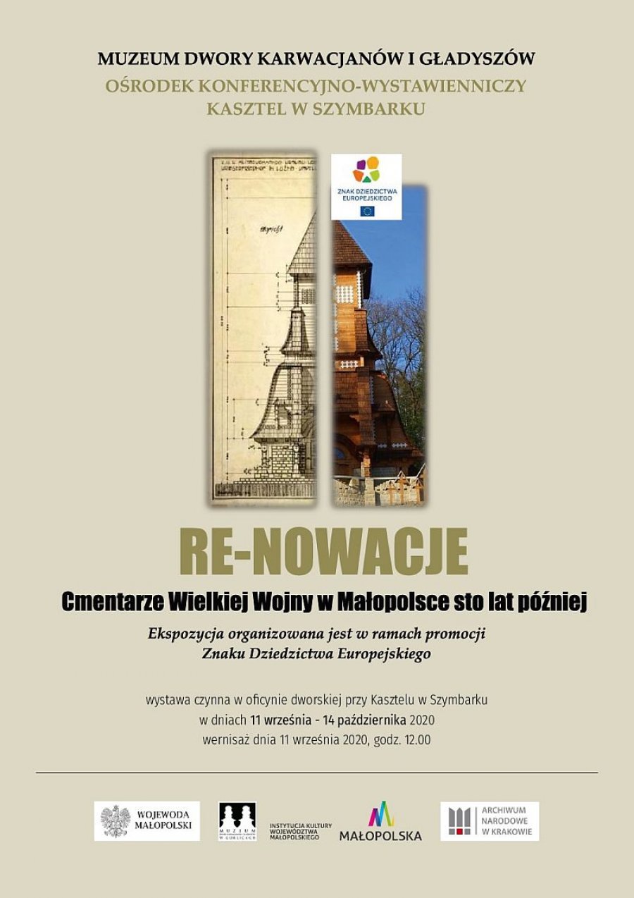 Re-nowacje. Plakat wystawy w Muzeum Dwory Karwacjanów i Gładyszów w Gorlicach